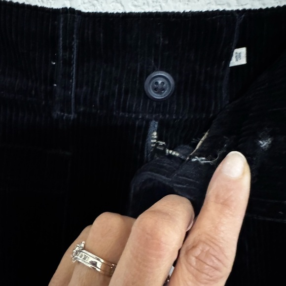 Faherty Women’s Phoebe Corduroy Wide Leg Pants Black 27 waist patch pocket - Picture 13 of 16